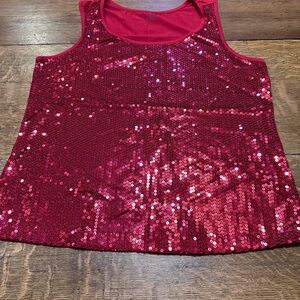 Bobbie Brooks 1X‎ women’s red sequin tank top